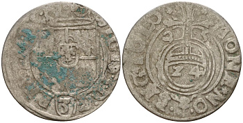 Польша 3 полкера (3 полторака - 1 крейцер) 1625 Сигизмунд III Ваза (1587-1632) Gorecki B.25, KM 41 серебро 4160-164