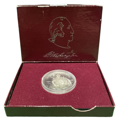США 1/2 доллара 1982 s, 250 лет со дня рождения Джорджа Вашингтона, в оригинальной упаковке, капсула KM 208 серебро PROOF 3-4-1-7