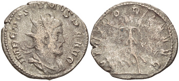 Римская Империя (императоры в Галлии) антониниан 260 - 269 Постум. IMP C POSTVMVS P F AVG / VICTORIA AVG, Виктория с венком и пальмовой ветвью, у ног пленник, Колония Агриппины, Very fine RIC 89 биллон 1073-13-82