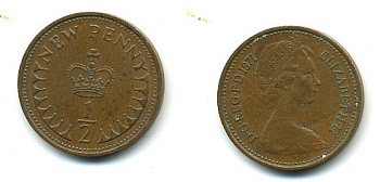 Великобритания 1/2 пенни 1971 Елизавета II (1952-2022) КМ 914, Spink 4239 бронза 4110-1623