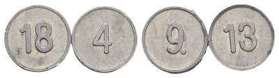 Германия лот из 2 игровых жетонов ND алюминий 4396-1011-1012