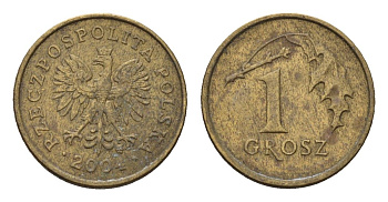Польша 1 грош 2004 Y 276 марганец латунь 4684-952