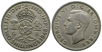 Великобритания 2 шиллинга (флорин) 1948 Георг VI (1936-1952) KM 865, Spink 4102 медно-никель 4381-1114