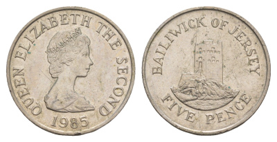 Джерси 5 пенсов 1985 башня Сеймур, Елизавета II (1952-2022) KM 56.1 медно-никель  aUNC  4660-227