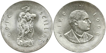 Ирландия 10 шиллингов 1966 50 лет Пасхального восстания 1916 года KM 18 серебро 1518-1535