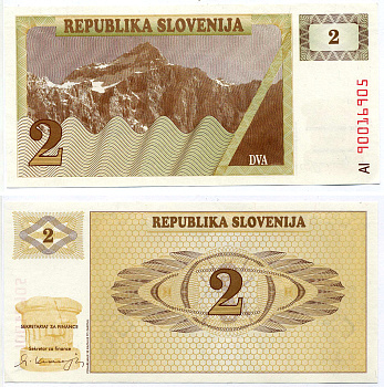 Словения 2 толара 1990 Pick 2 a бумага aUNC 6294-64-3-1