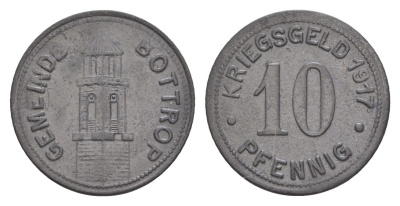 Боттроп 10 пфеннигов 1917 Funck 54.1, Men05 3320.1, Men18 4240.1 цинк 4636-719