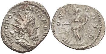 Римская Империя (императоры в Галлии) антониниан 260 - 269 Постум. IMP C POSTVMVS P F AVG / MONETA AVG, Монета с весами и рогом Изобилия, Колония Агриппины, Good Very fine RIC 315 биллон 1073-12-104