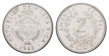 Коста-Рика 2 колона 1983 KM 211.1 нержавеющая сталь UNC 4642-847