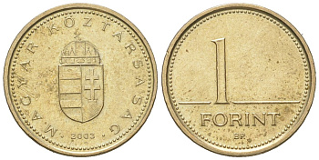 Венгрия 1 форинт 2003 BP KM 692 никель латунь UNC 4617-1032