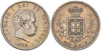 Португалия 500 реалов 1898 Карлуш I (1889-1908) KM 535 серебро 4512-716