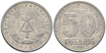 ГДР 50 пфеннигов 1982 А KM 12.2 алюминий 4635-835