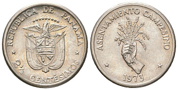 Панама 2 1/2 сентесимо 1973 ФАО - Сельские поселения KM 32 медь плакированная медно-никелем UNC 4611-558