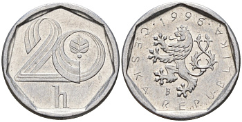 Словакия 20 геллеров 1996 b' KM 2.1 алюминий 4152-867