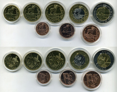 КИПР ЕВРОНАБОР ИЗ 8 МОНЕТ 2003 ЕВРОПРОБНИКИ (крупный формат) СЕРТИФИКАТ КАПСУЛЫ, ЖИВОТНЫЕ биметалл PROOF 06-081-16