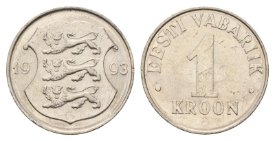 Эстония 1 крона 1993 KM 28 медно-никель 4688-611