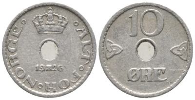 НОРВЕГИЯ 10 ЭРЕ 1926 ХОКОН VII (1905-1957) KM 383 медно-никель 100-1164