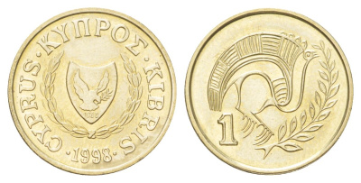 Кипр 1 цент 1998 KM 53.3 никель латунь UNC 4627-856