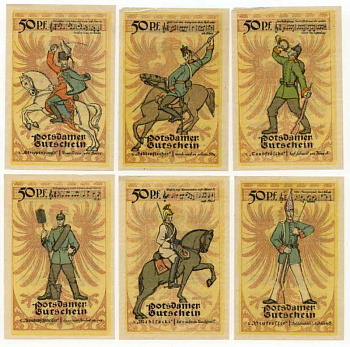 ПОТСДАМ 6 БОН ПО 50 ПФЕННИГОВ СОЛДАТЫ бумага UNC (пресс) 70-912