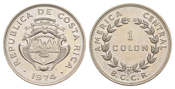 Коста-Рика 1 колон 1974 KM 186.2 медно-никель UNC 4642-843