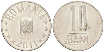 Румыния 10 бань 2011 KM 191 сталь плакировнная никелем 192-1136
