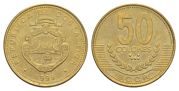 Коста-Рика 50 колонов 1999 KM 231.1 алюминиевая бронза 4642-933
