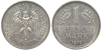 ФРГ 1 марка 1979 J KM 110 медно-никель 51-957