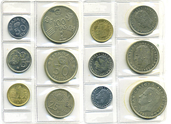 Испания официальный набор из 6 монет (50 сентимов; 1, 5, 25, 50 и 100 песет) 1980 чемпионат мира по футболу в Испании 1982 года KM MS11 (815, 816, 817, 818, 819 и 820)  UNC 3-6-3-7