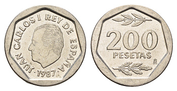 Испания 200 песет 1987 Хуан Карлос I (1975-2014) KM 829 медно-никель 3999-1324