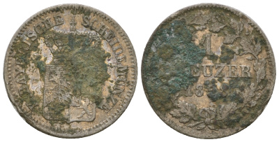 Бавария 1 крейцер 1868 Людвиг II (1864-1886) KM 487 серебро 4615-1227