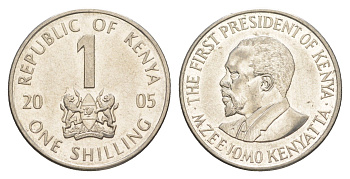 Кения 1 шиллинг 2005 Дэниэл арап Мои KM 34 сталь плакированная никелем UNC 4163-1037