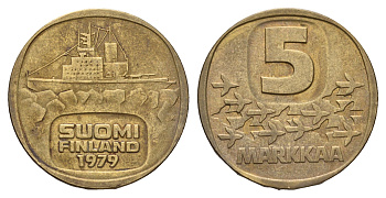 Финляндия 5 марок 1979 KM 57 алюминиевая бронза 3459-836