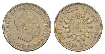 Сьерра-Леоне 10 центов 1964 KM 19 медно-никель 4641-1156