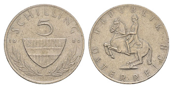 Австрия 5 шиллингов 1980 KM 2889a медно-никель 4633-943
