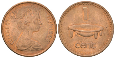 Фиджи 1 цент 1969 KM 27 бронза UNC 4621-115