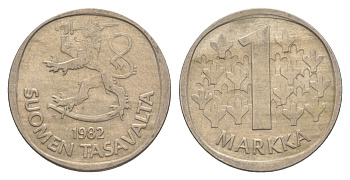 Финляндия 1 марка 1982 KM 49a медно-никель 4525-1227