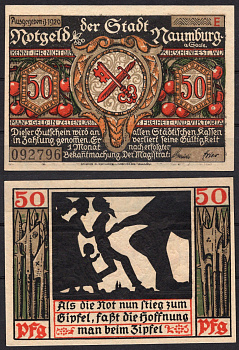 Германия, Наумбург-ан-дер-Заале 50 пфеннигов 1920 Нотгельд бумага 7556-44-3-2
