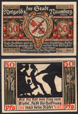 Германия, Наумбург-ан-дер-Заале 50 пфеннигов 1920 Нотгельд бумага 7556-44-3-2