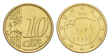 Эстония 10 евроцентов 2022 KM 64 нордик UNC 4669-719