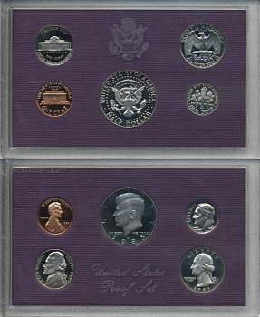 США официальный набор из 5 монет 1985 S, набор президентов, в пластике, оригинальная коробка, Кеннеди PROOF 3-6-2-30