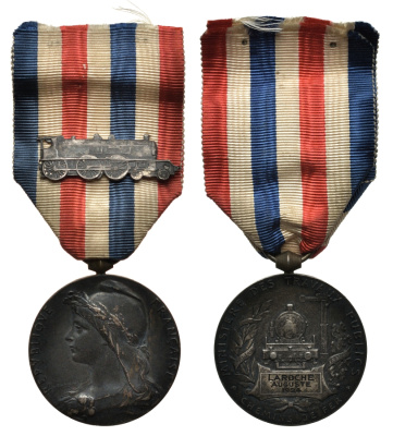 Франция медаль 1924 почетному железнодорожнику 1072-1-12