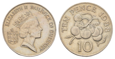 Гернси 10 пенсов 1988 KM 43.1 медно-никель 4672-313