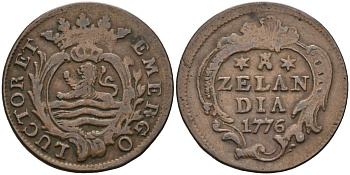 Зеландия (Zeeland), Нидерланды 1 дуит 1776 KM 101 медь 1528-431