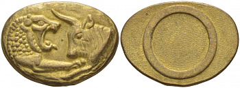 АНТИКА ЖЕТОН ND БИТВА ЛЬВА С БЫКОМ желтый металл 4545-134