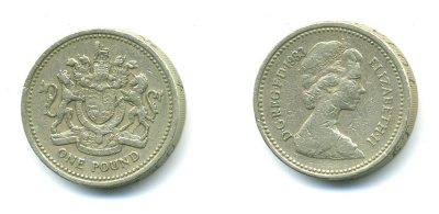 Монеты шотландии. Великобритания 1 фунт 1993. 1 фунт 454 г. One pound 2010. Монета ioan cas dg rex 1663.