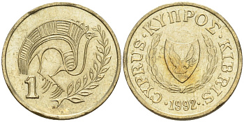 Кипр 1 цент 1992 KM 53.3 никель латунь 4174-1138