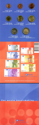 Нидерланды евронабор из 8 монет 2001 на клею  биметалл  UNC  1181-1-01