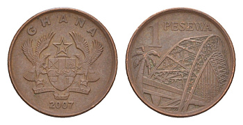 Гана 1 песева 2007 KM 37 сталь плакированная медью 4643-711