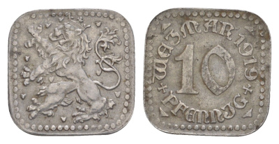 Веймар 10 пфеннигов 1919 Funck 586.4 железо 4636-838