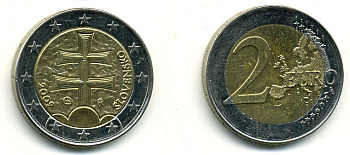 СЛОВАКИЯ 2 ЕВРО 2009 биметалл 56-1241